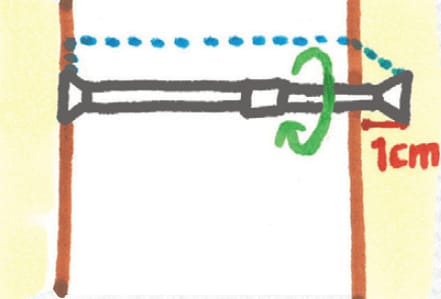 取りつける前に長さを調整しておく