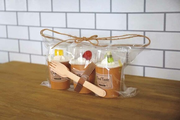 中が見える透明の袋と麻ひもでラッピングするとおしゃれ