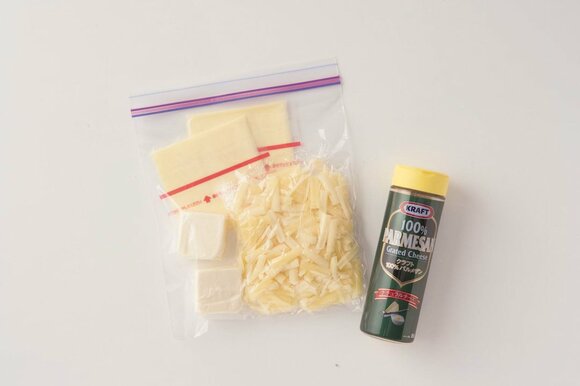 【チーズ】ハードタイプが冷凍向き。味や風味に変化なし