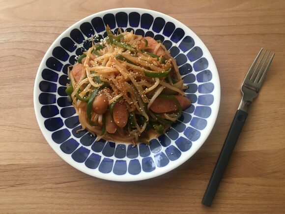 モヤシでナポリタン