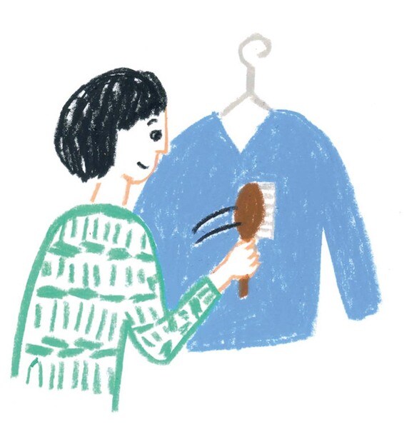 風とおしのいいところにかけてブラッシング