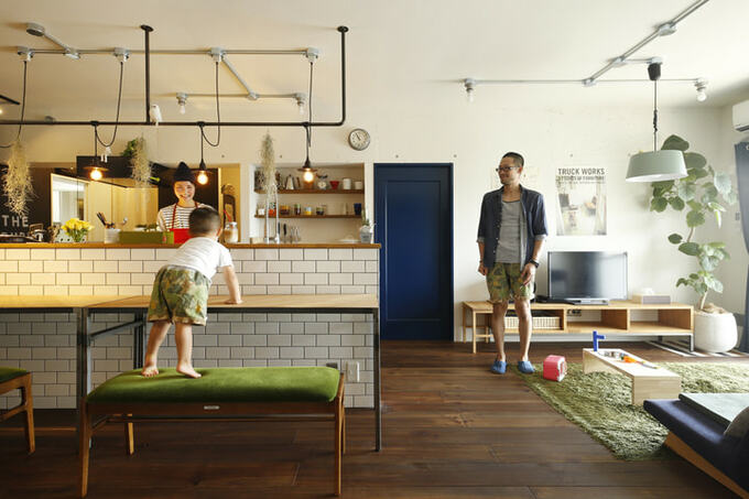 キッチンが中心にあるLDK