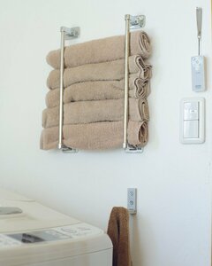 コンパクト、かつスタイリッシュなタオル収納