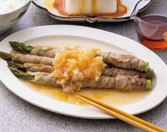 15分で3品完成！アスパラの豚巻きおろしポン酢のレンチン献立