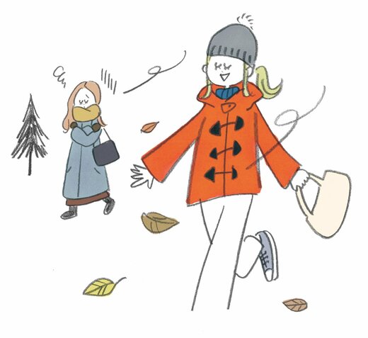 寒くても元気に出かける人