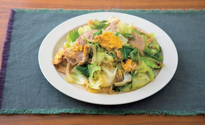 豚バラとキャベツのだし炒め