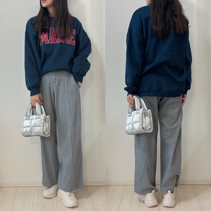 coca 裏起毛プリントスウェット　コーデ