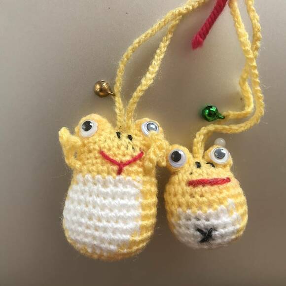 カエルの親子のキーホルダー