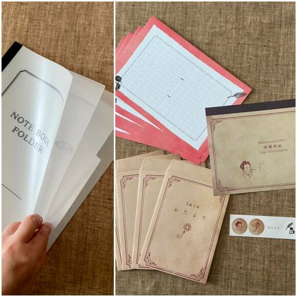 クリアホルダーとレターセットの中身