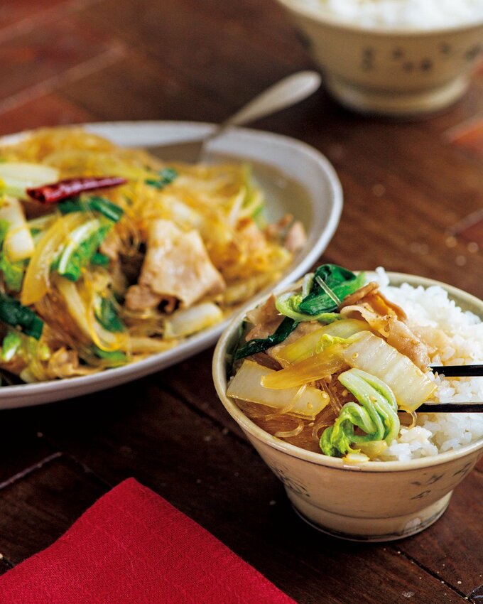 白菜たっぷりチャプチェ