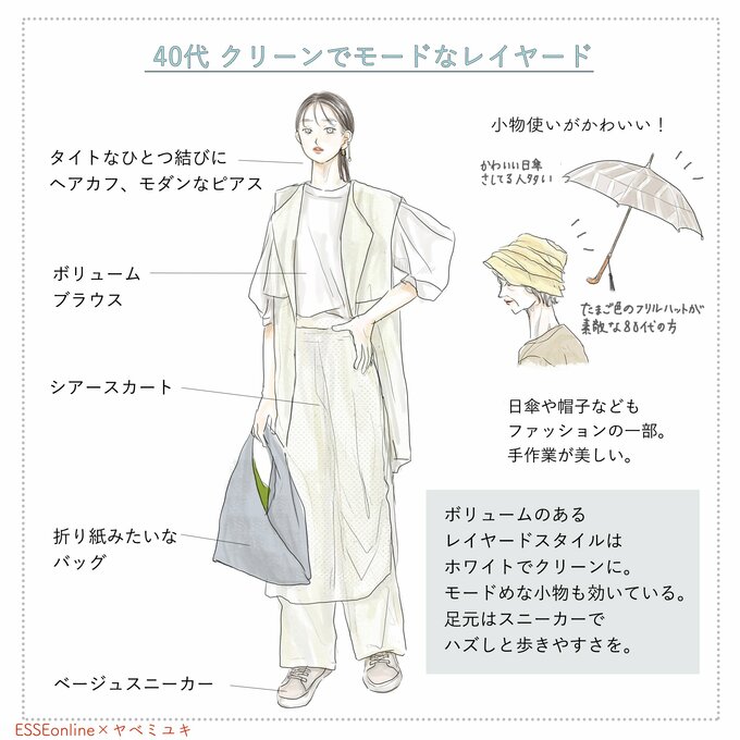 40代、ホワイトを重ねるレイヤードスタイル