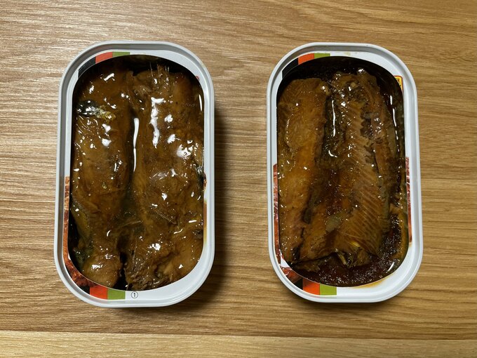 いわし蒲焼缶詰とさんま蒲焼缶詰の中身