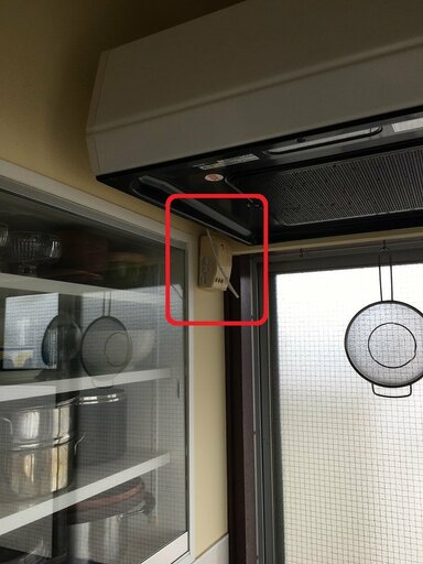 古いガス漏れ警報器の設置位置