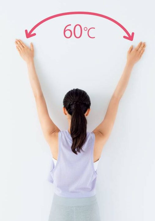 両腕をY字に開く様子