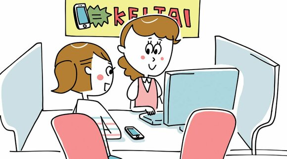 イラストカウンターに女性二人