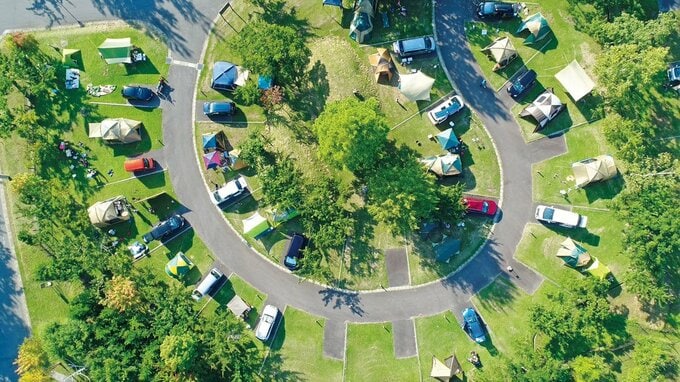 U字型道路キャンプ場