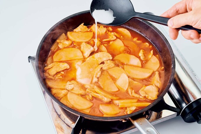 フライパンにトロミ入れる