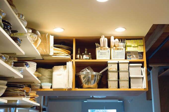 パンやお菓子教室用道具の収納スペース