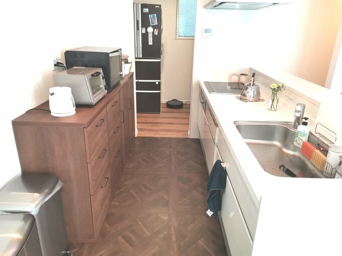 対面式キッチンの通路