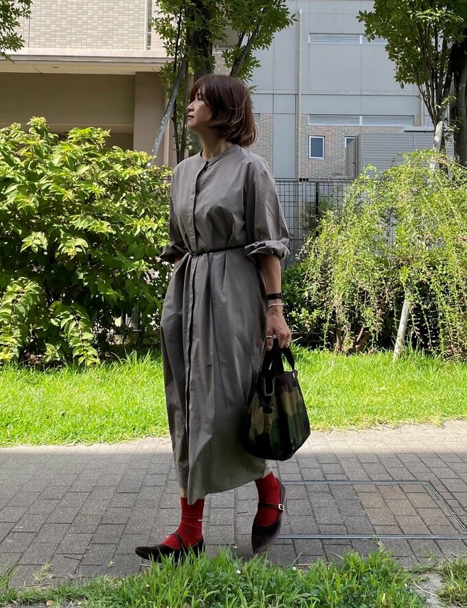 無印良品のシャツワンピース着まわし