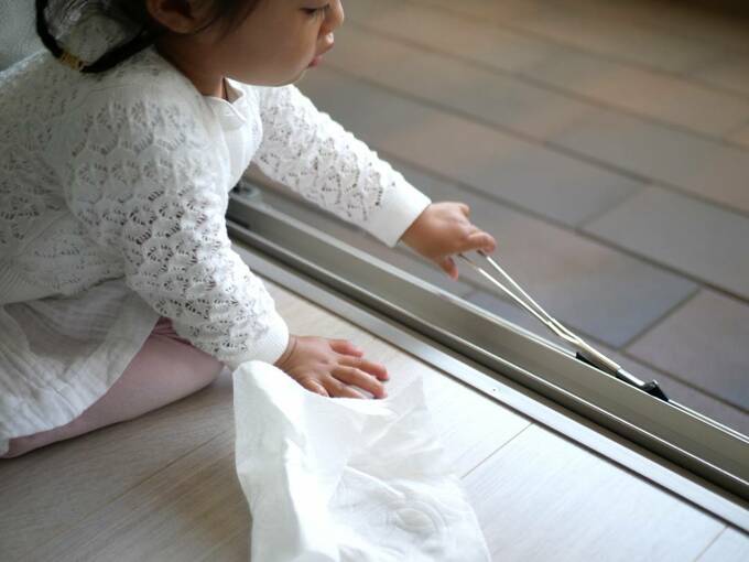 子どもが手伝っている様子