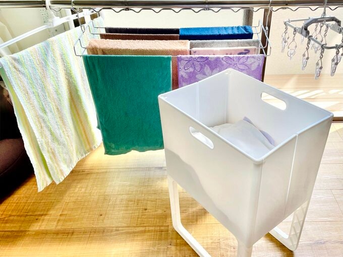 部屋干ししている洗濯物の様子