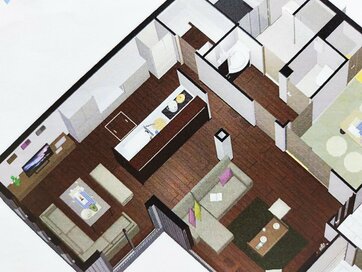 キッチンレイアウトの成功例、汚れが広がらない＆回遊性があって作業がラク