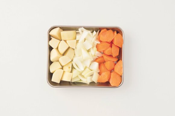 下ゆで冷凍で短時間調理も可能に【ジャガ・タマ・ニンジンミックスセット】