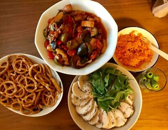 野菜たっぷりのラタトゥイユと組み合わせて献立