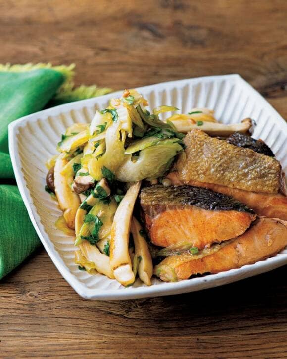 鮭とセロリの焼きびたし