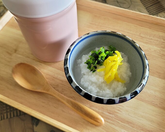 スープジャーでお粥