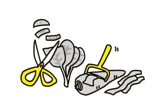 イラストキッチンバサミなど