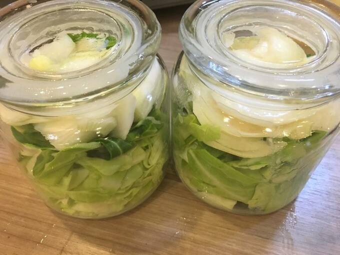 野菜を塩麹に漬けた様子