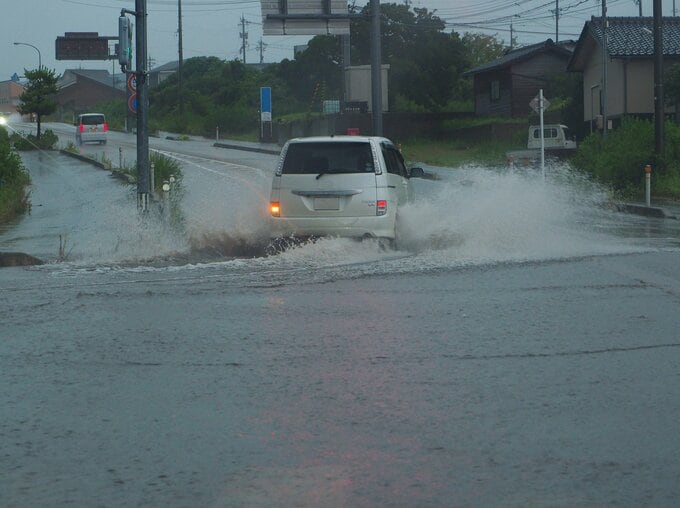 冠水した道路