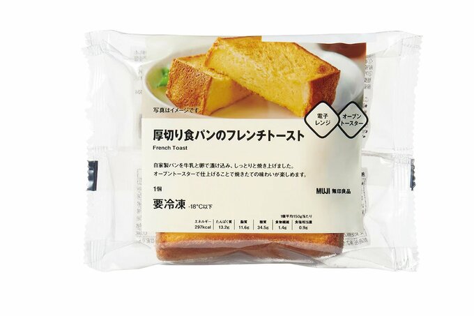 無印良品の厚切り食パンのフレンチトーストのパッケージ