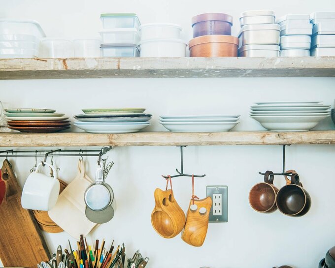 使用頻度の高い皿や道具は 出しっぱなしに