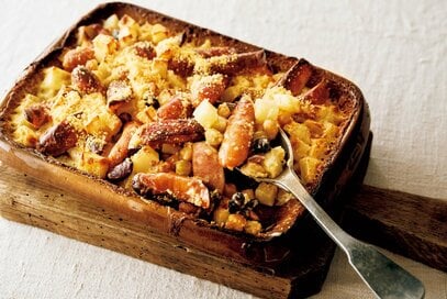 ジャガイモと豆のほくほくグラタン。ホワイトソース不要で簡単
