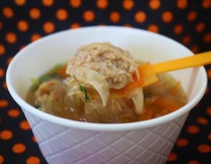 鶏と蓮根のつくね入り和風スープ