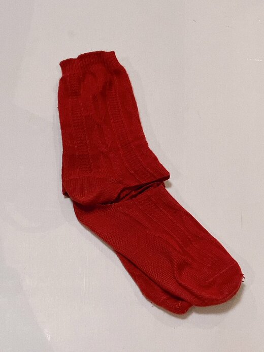 写真：靴下カット