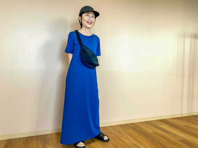 「エアリズムコットンブラワンピース」Mサイズ BLUE 3,990円