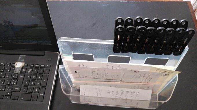 洗濯バサミの定位置