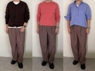 GU・2990円「チェックパンツ」で楽しむ大人の秋カラー着まわし5選。夫婦兼用も