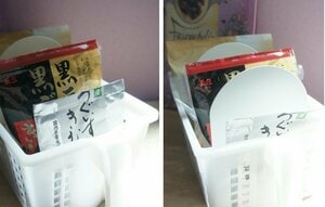 袋ものを立ててすっきりと