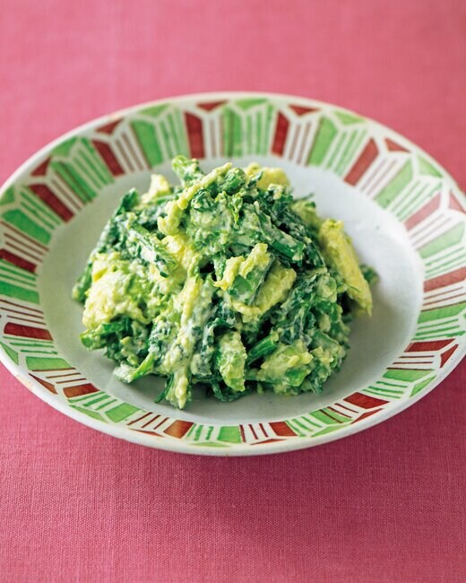 菜の花とアボカドのクリームチーズあえ