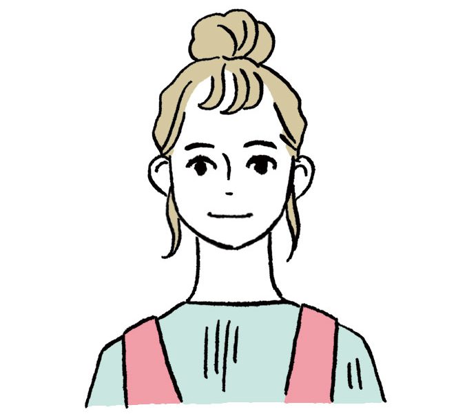 イラストおだんご女性