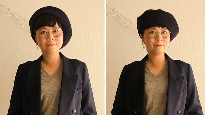 里和さんベレー帽かぶり方