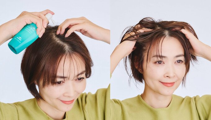 頭皮ケアをする女性