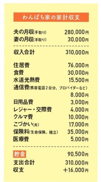 わんぱちさんの家計収支
