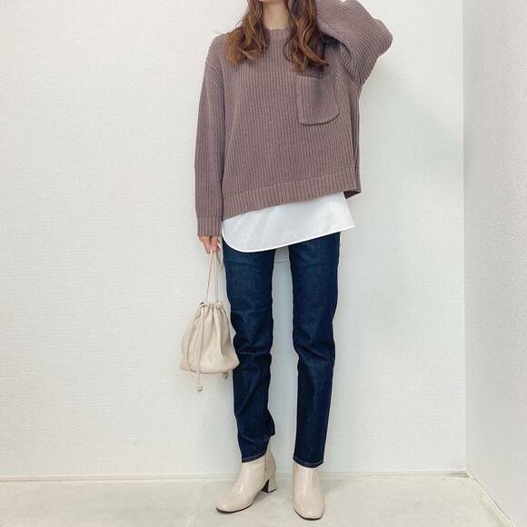 メンズのニットと合わせたコーデ