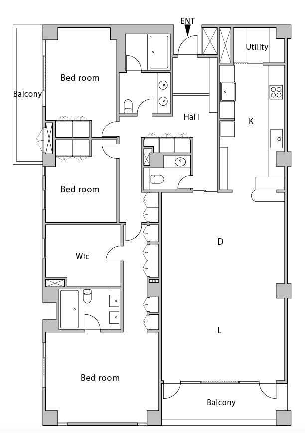 リノベーション前の間取り図